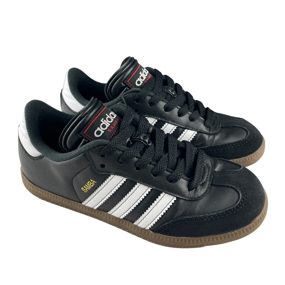 adidas Samba Classic Indoor Soccer Shoes Youth Size 2 Black White Lace-Up 036516